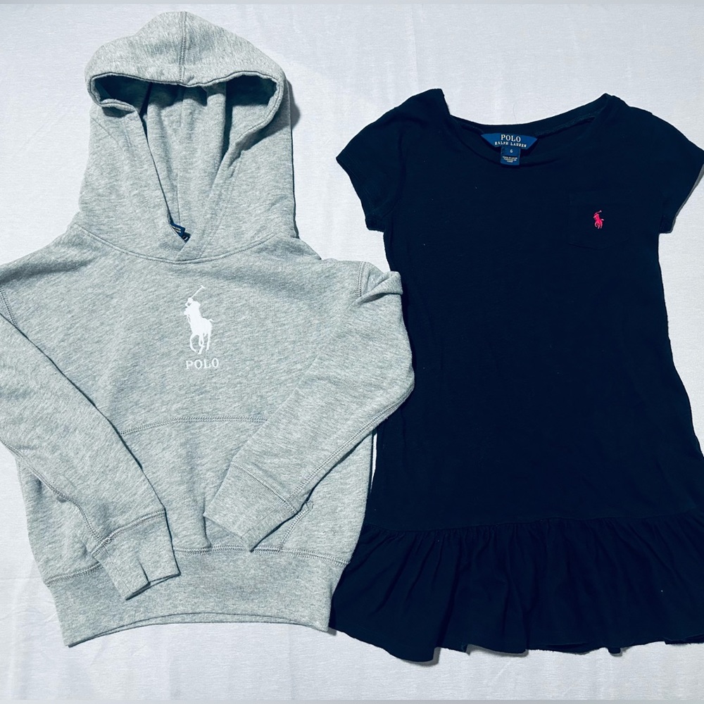 Polo by Ralph Lauren Hoodie with FREE Dress, Girls Size 6-7